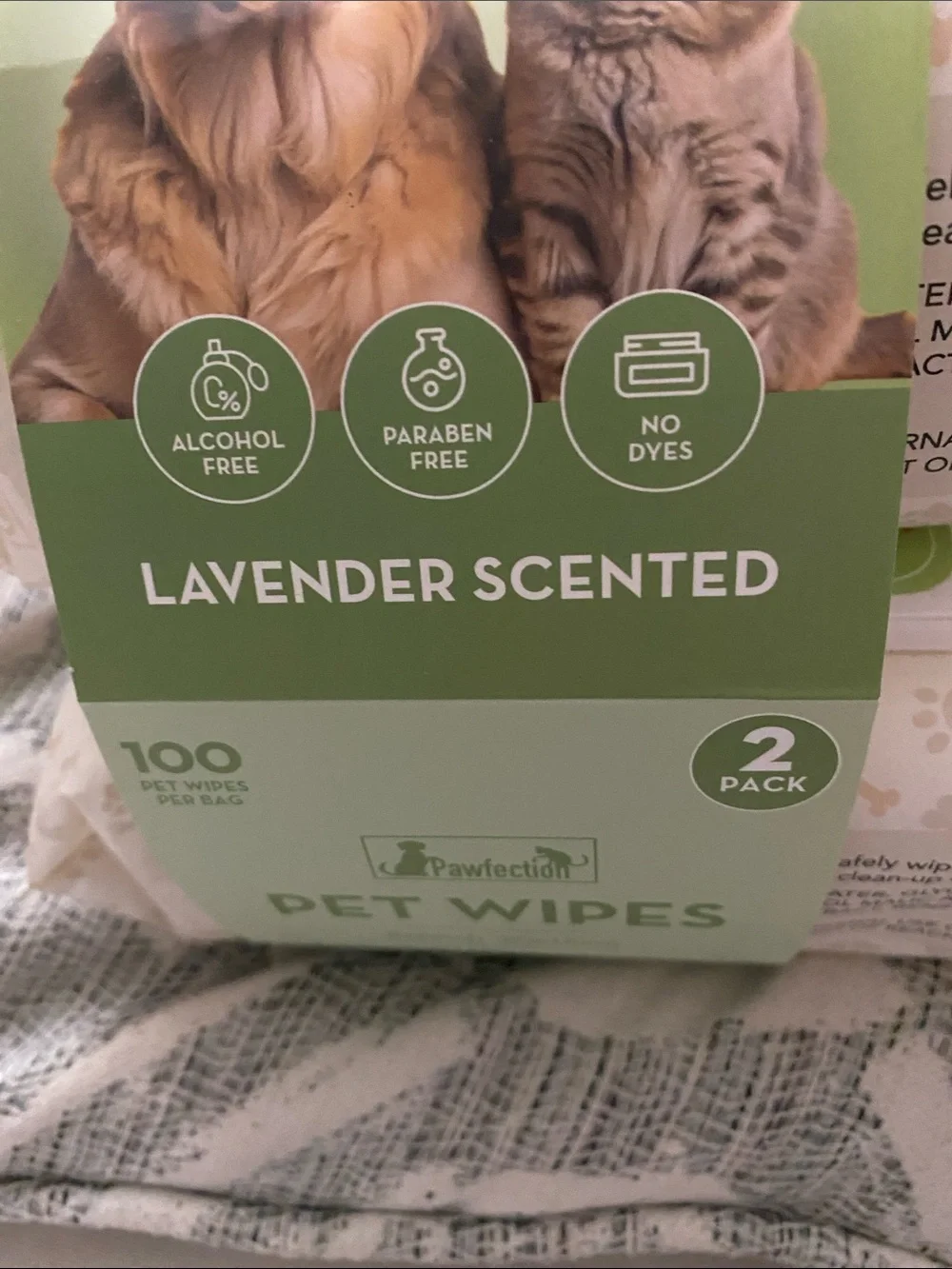 Pawfection Pet Wipes - Lavender Scented (2 Pack)
